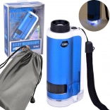 Microscope de poche pour enfants, grossissement 100×/250×, métallique