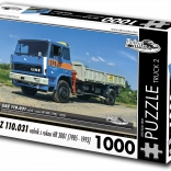 Puzzle Retro Voitures Liaz 110.031 Plateau avec Grue HR 3001, 1000 pièces