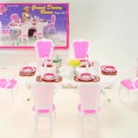 Glorie table à manger avec accessoires pour poupées