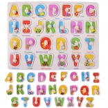 Puzzle alphabet en bois 2-en-1 avec mots anglais