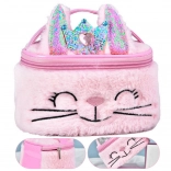 Trousse de toilette peluche enfant Lapin Rose 20 cm