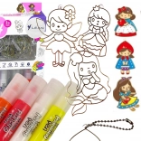 Set de pendentifs vitraux à peindre – princesses, 6 pcs