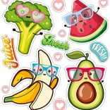 Autocollants thermocollants fruits joyeux