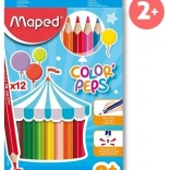 Crayons de couleur triangulaires jumbo Maped Color'Peps, 12 pièces