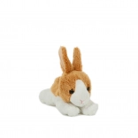 lapin en peluche brun et blanc 15 cm
