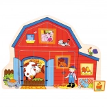 Bino puzzle d’encastrement en bois - Ferme