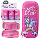 Trousse scolaire rigide Licorne rose