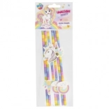 Pailles en papier à motif licorne, lot de 6