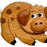 magnétique en bois cochon – décoration faite main pour réfrigérateur