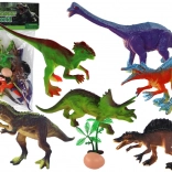ensemble de figurines de dinosaures avec accessoires, 6 pièces