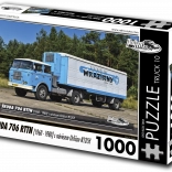Puzzle Retro-Auta Škoda 706 RTTN avec remorque Orličan N12CH 1000 pièces