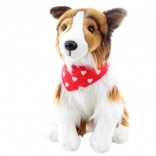 Jouet en peluche Colley à poil long avec foulard