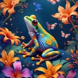 Puzzle petite grenouille et papillons 1000 pièces
