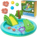 Aire de jeux aquatique gonflable BESTWAY crocodile avec toboggan, asperseur et balles