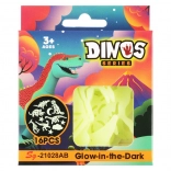 Dinosaures autocollants phosphorescents – lot de 16 pièces