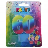 Bougie d’anniversaire n° 60 arc-en-ciel
