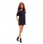 Poupée Barbie Basics en robe noire, brune