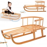 Luge en bois avec dossier et corde de traction