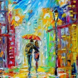 Puzzle Romance pluvieuse en ville 1000 pièces