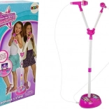 Micro karaoké double pour enfants avec pied et lumières, MP3