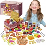 Woopie panier de pique-nique avec fruits, légumes et fast-food, set XXL 103 pcs