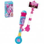 Microphone à piles avec effets lumineux et perche à selfie