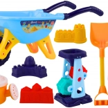 Set de jouets de sable avec moulin, pelles et arrosoir bleu