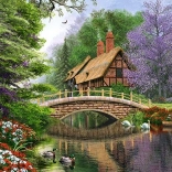 Puzzle Maison au bord de la rivière 1000 pièces CASTORLAND