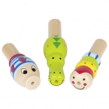 Sifflet en bois en forme d’animal – motifs assortis