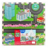 Puzzle en mousse souple ville pour sol 118 × 118 cm