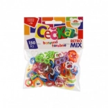 Céčka colorées rétro mix – 150 pièces de moulages plastiques