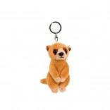 Porte-clés en peluche suricate 5 × 10 cm, marron