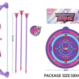 Arc pour enfants avec flèches et cible, violet, 57 cm