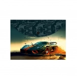 pochette à bouton-pression A4 motif car