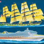 Puzzle LARSEN Bateaux - passé et présent, 20 pièces