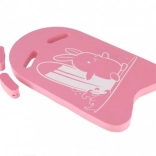 Planche de natation pour enfants avec petit lapin, mousse rose 23,5 × 41 cm avec poignées