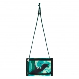 Porte-monnaie turquoise pour le cou avec motif de dragon