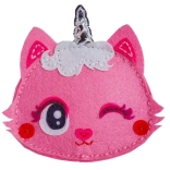 Kit créatif – porte-monnaie chat rose Petits robots en feutrine