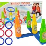 Jeu de lancer d’anneaux – bouteilles colorées avec score pour enfants