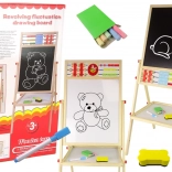 Tableau double face en bois Magnétique et à craie avec accessoires