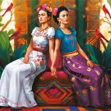 Puzzle TREFL Premium Plus Frida Kahlo : Les deux Frida 1000 pièces