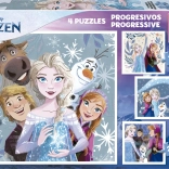 Educa Puzzle La Reine des Neiges 4-en-1