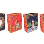 Sac cadeau à motif de Noël 23x18x8 cm