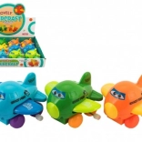 Petit avion à remontoir avec yeux – ailes battantes, plastique 8 cm, assortiment de couleurs