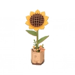 robo time 3d puzzle en bois tournesol – modèle décoratif