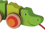 Crocodile à tirer en bois
