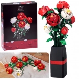 Jeu de construction bouquet de roses dans un vase, 818 pièces