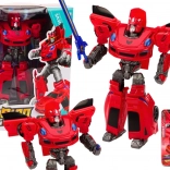 Auto robot 2-en-1 transformateur sportif rouge