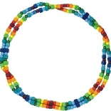 Detoa collier enfant arc-en-ciel en perles de bois