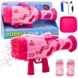 Pistolet à bulles électrique rose 64 ouvertures